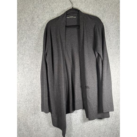 Allsaints Cardigan Women Large Gray Wool Long Sleeve‎ Long Preppy Old Money READ - Picture 1 of 10